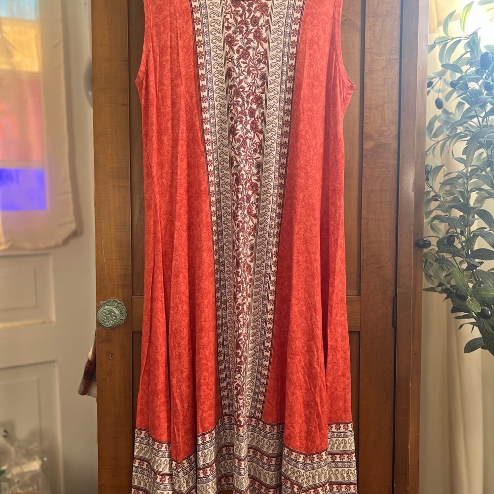 Style & Co. Red and White Patterned Maxi Dress